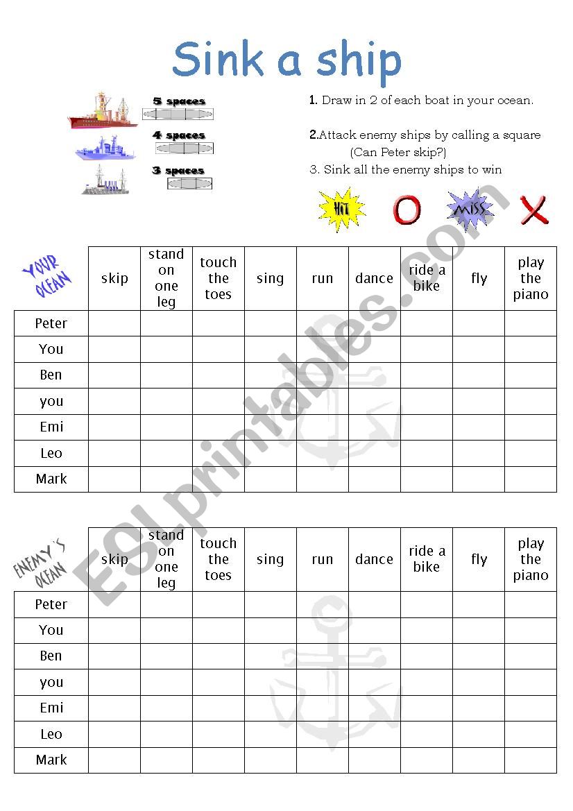 Can Peter skip? - Abilities worksheet