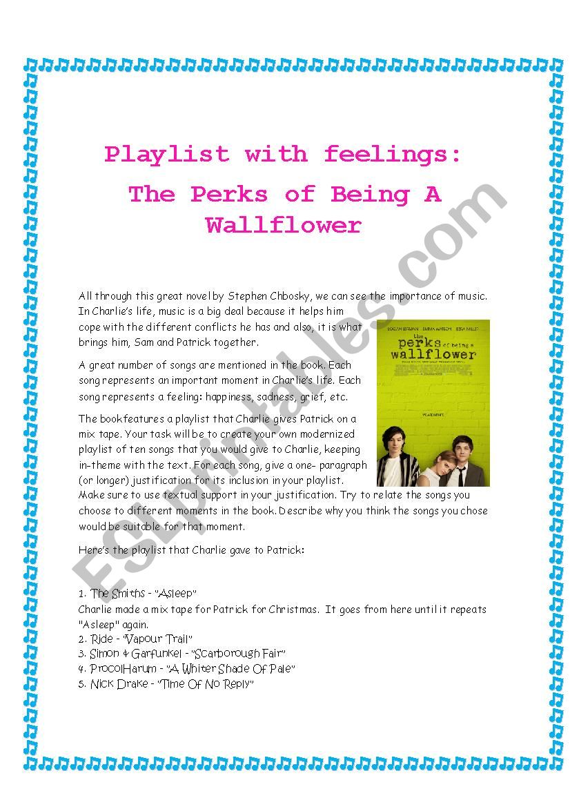 Playlist with feelings: The Perks Of Being A Wallflower final project