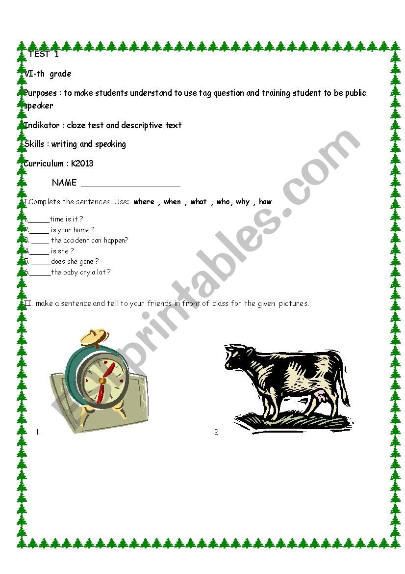 writing and speaking skills worksheet