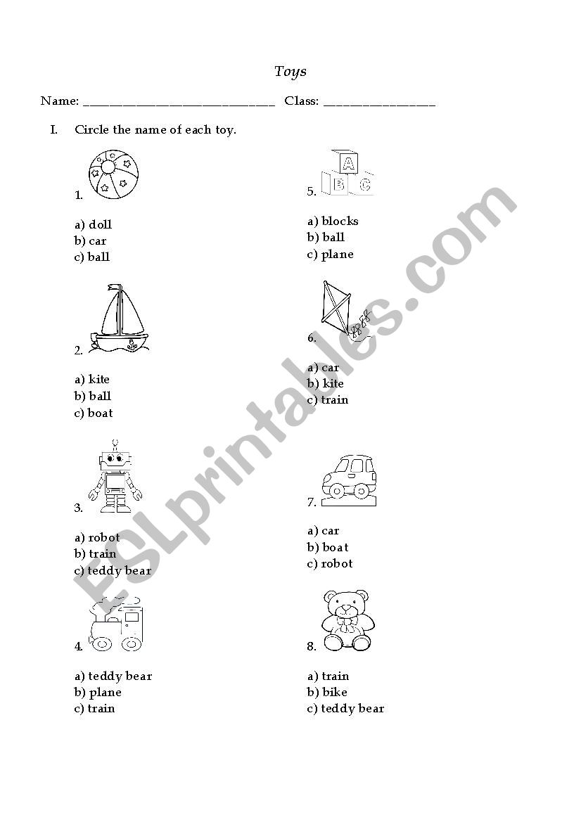 Lets practice toys vocabulary