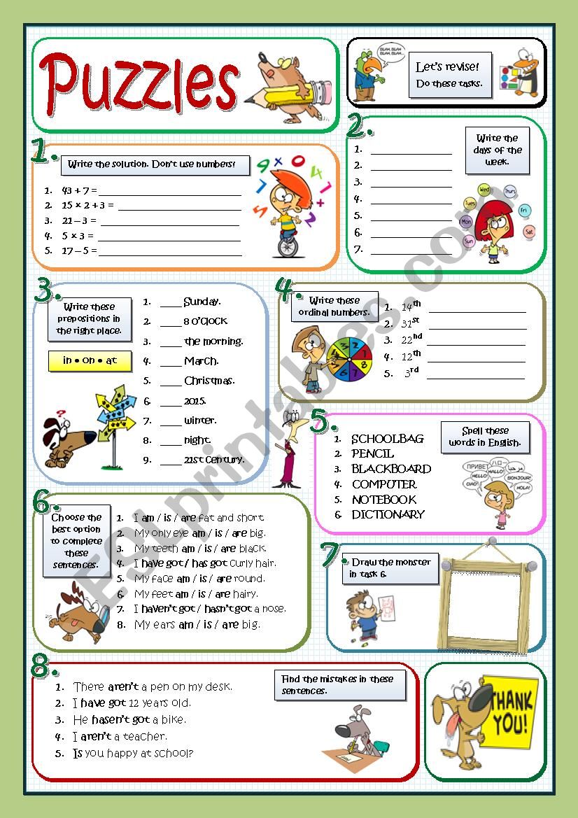 BASIC PUZZLES worksheet