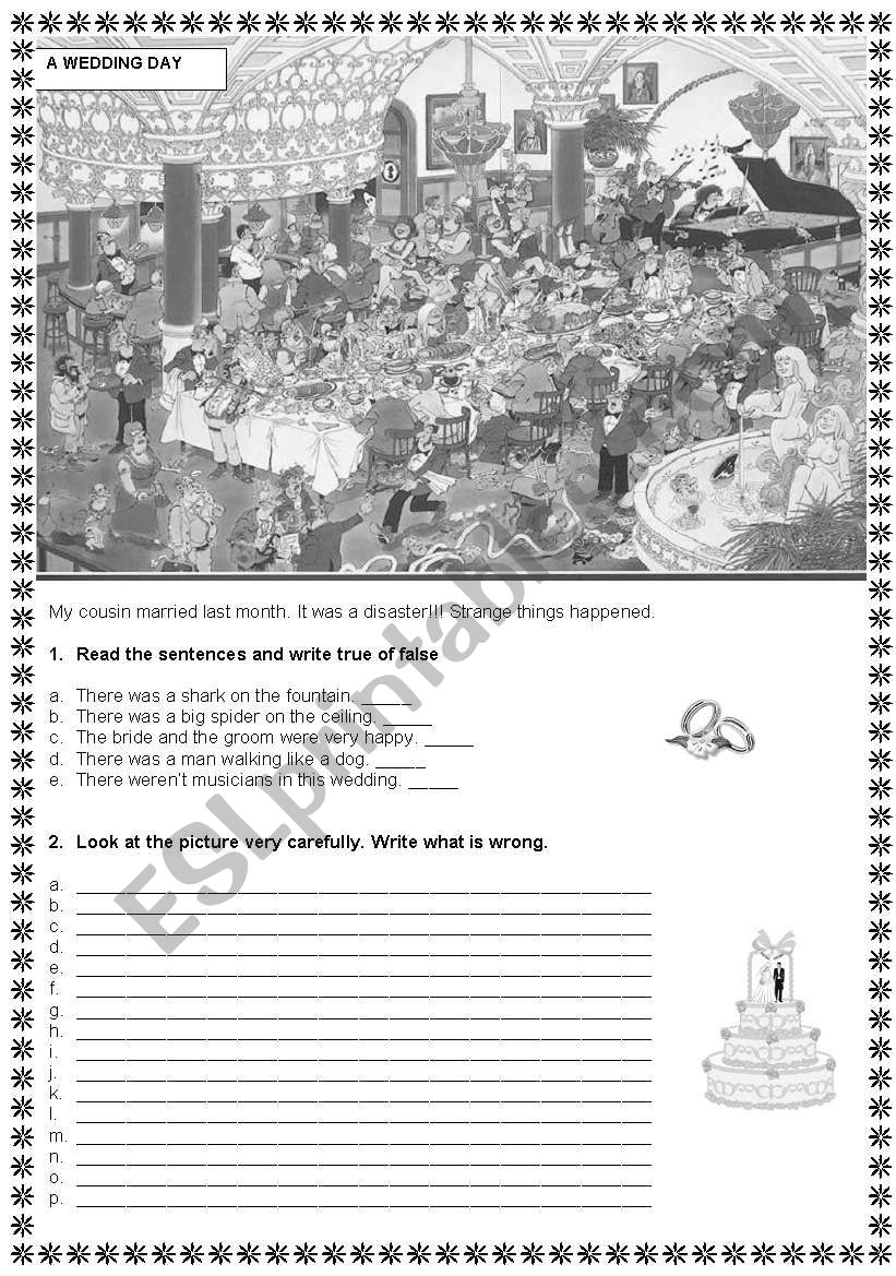 A wedding day worksheet