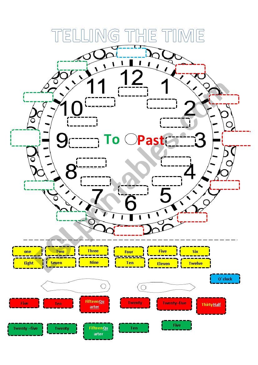 telling the time worksheet