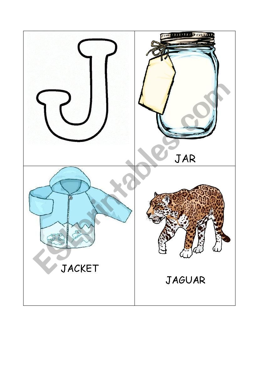 J flash-cards worksheet