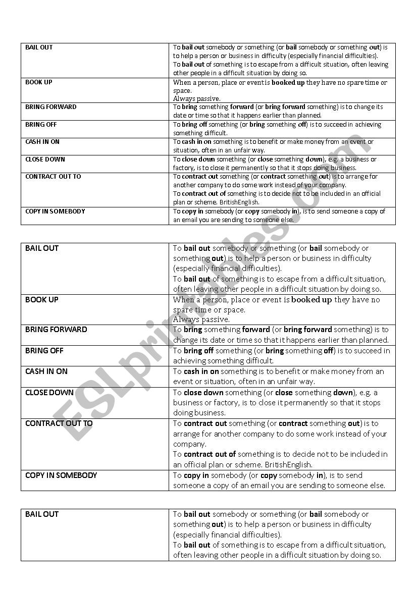 Phrasal Verbs for Business Students