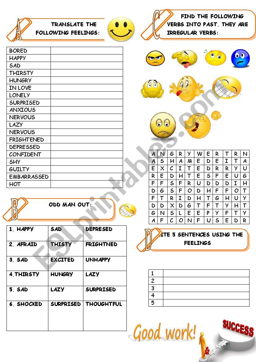 FEELINGS ACTIVITY worksheet