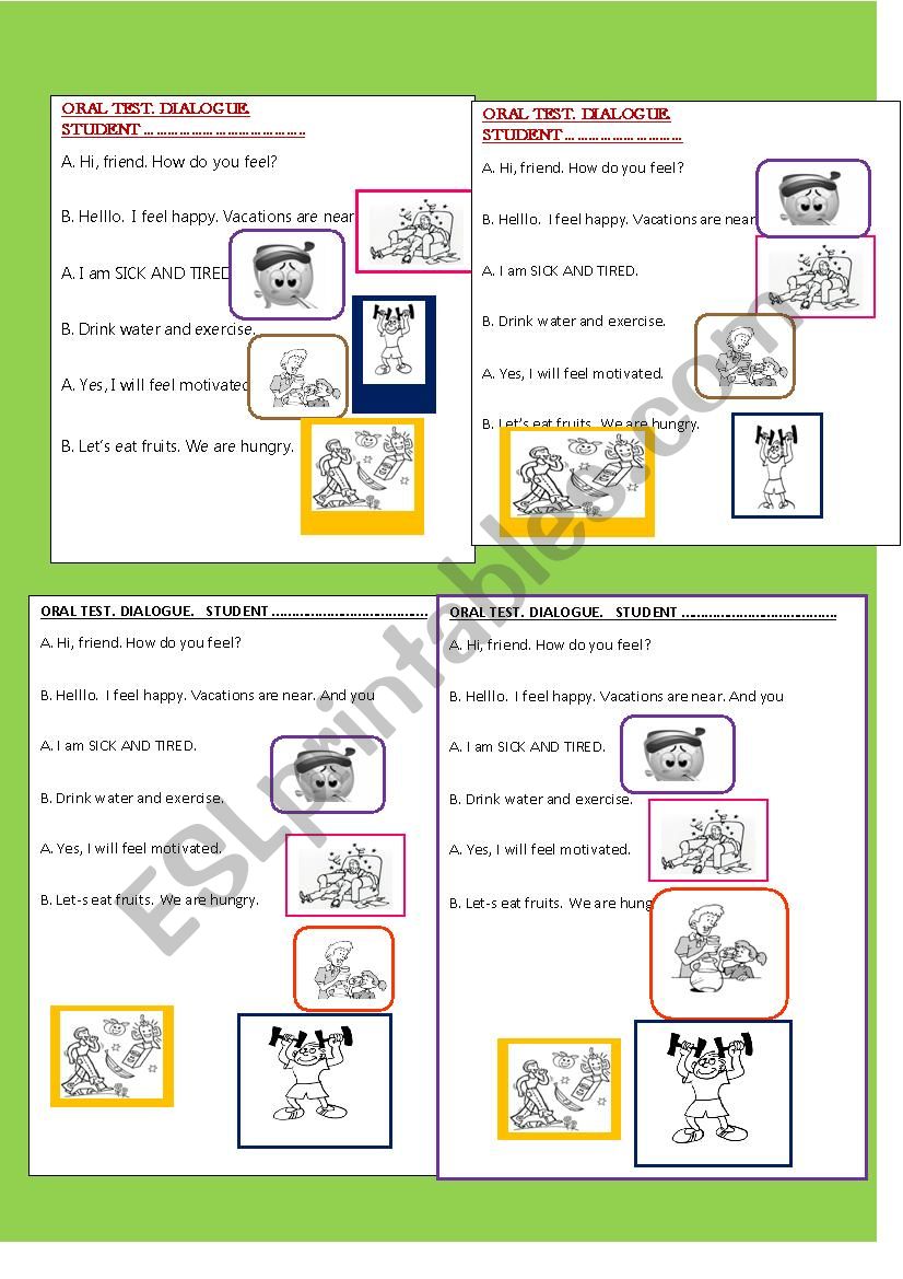 FEELINGS DIALOGUE  worksheet