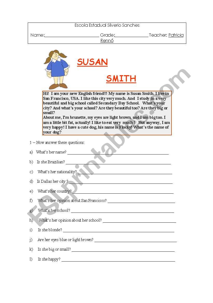 Susan  Smith worksheet