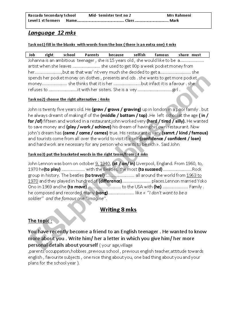 1-st-grade-mid-semister-test-esl-worksheet-by-ayhem