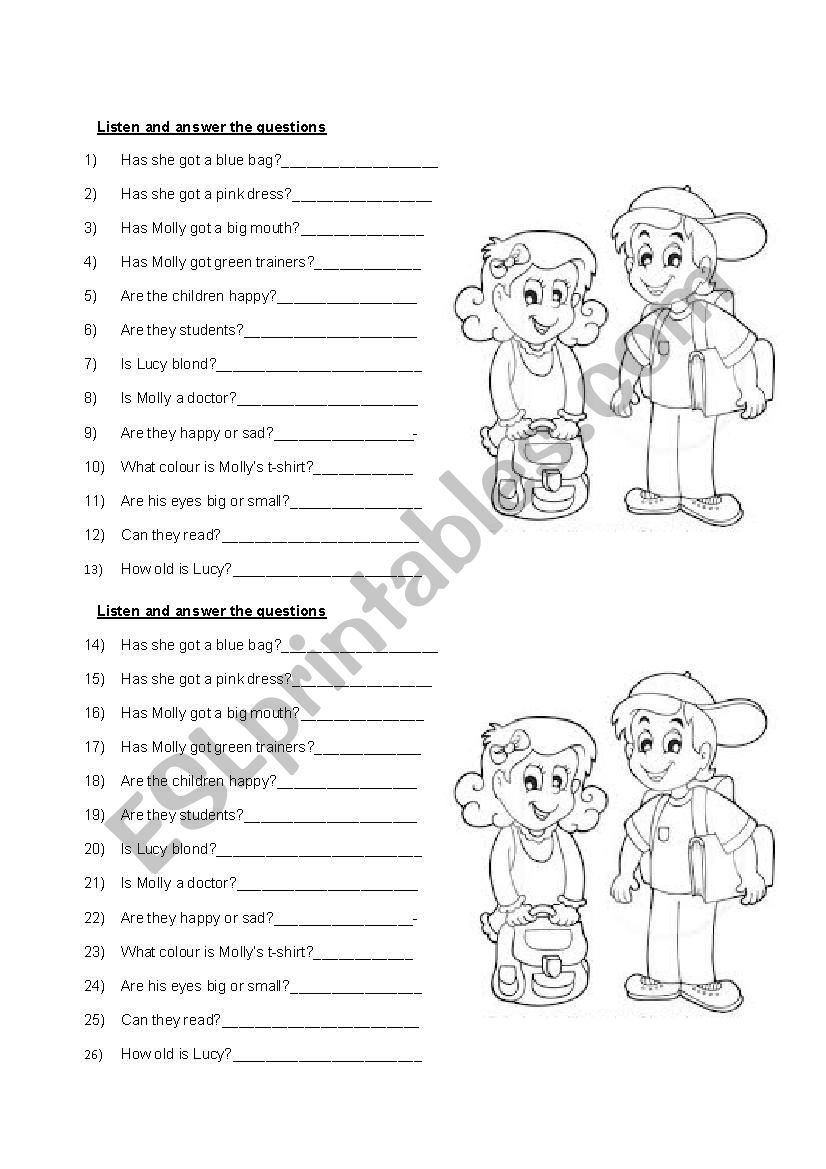 Look and Answer worksheet