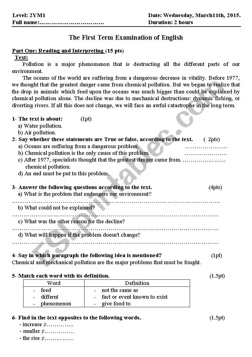 Test worksheet