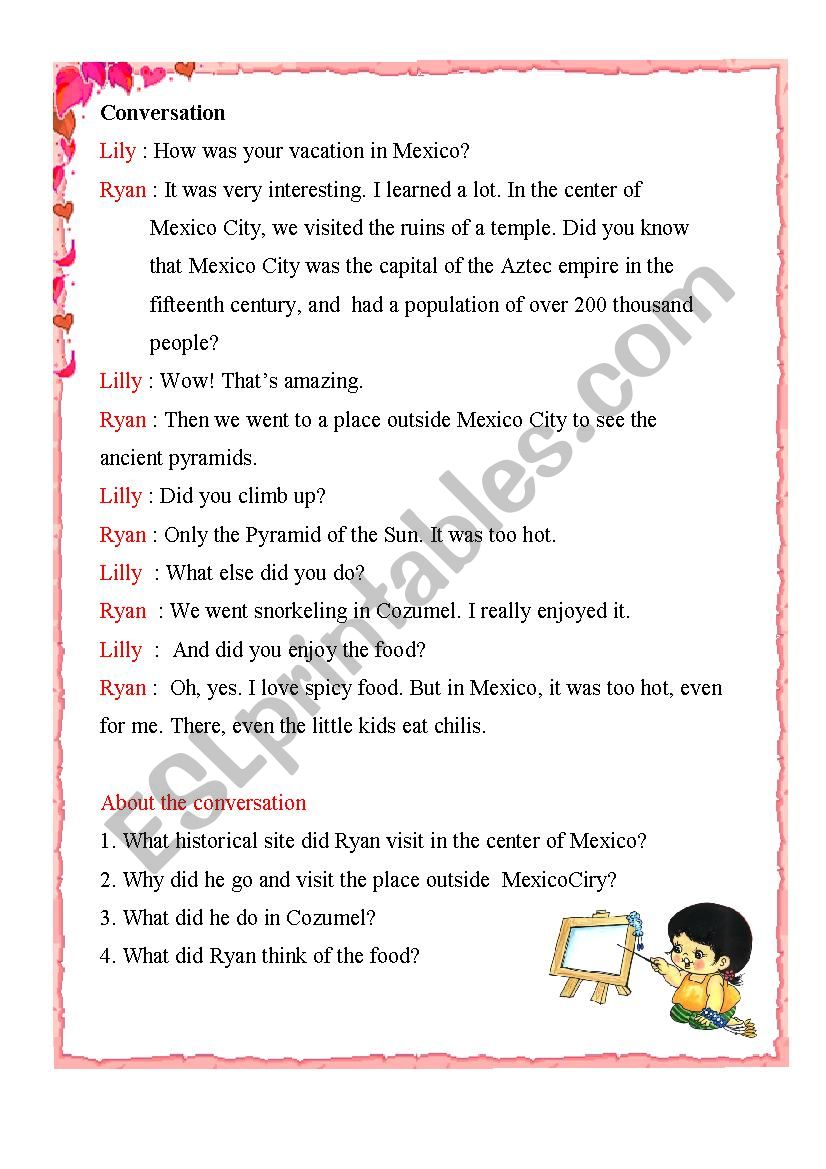 Conversation worksheet