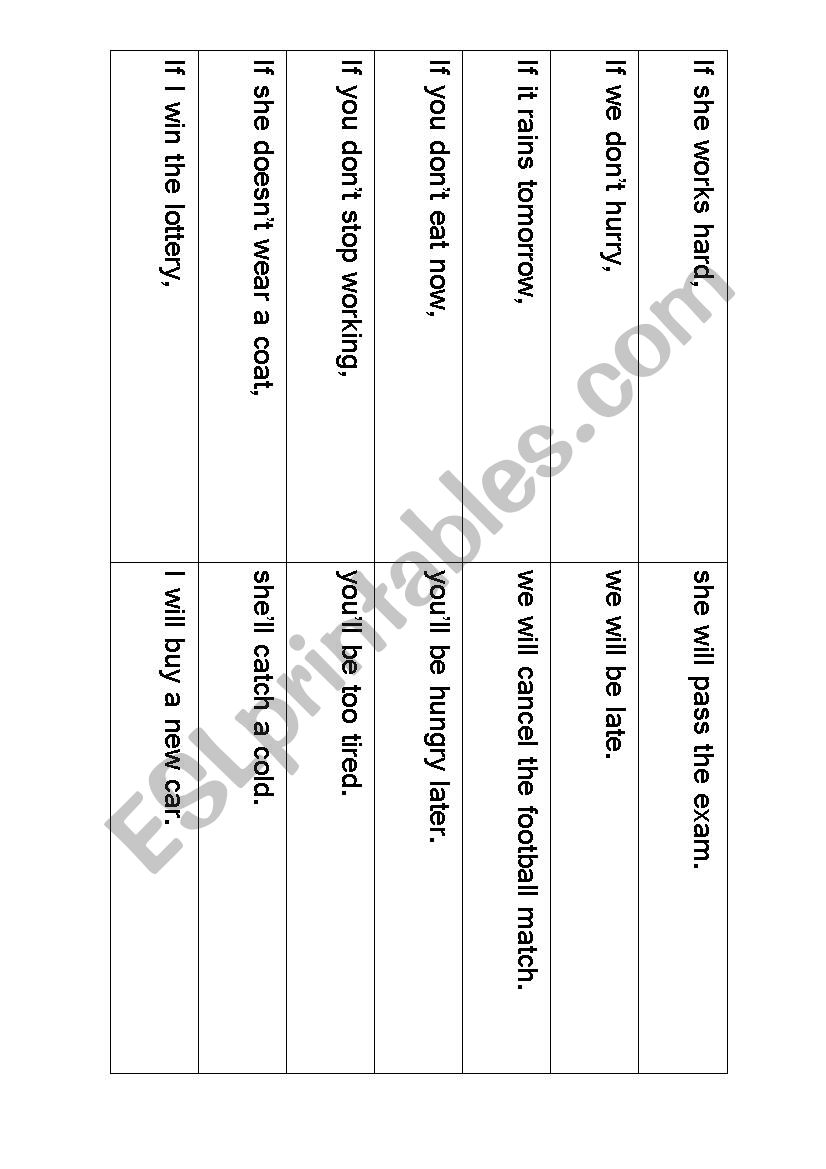 1st conditional - matching game