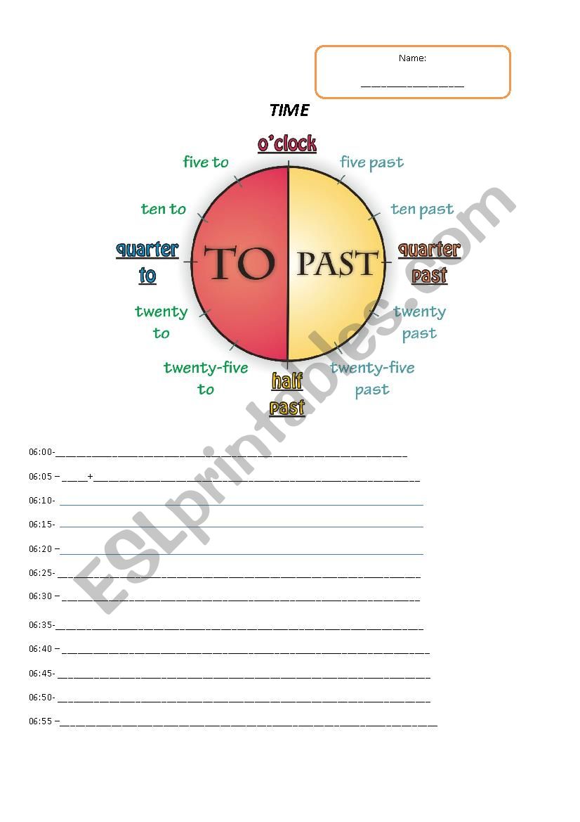 Telling time worksheet