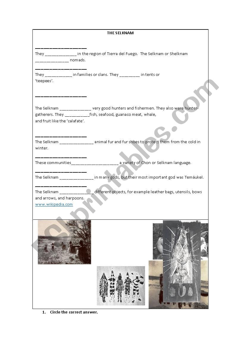 Native American People worksheet