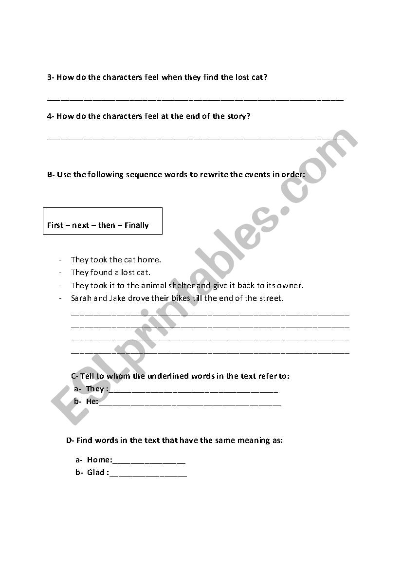 completion of comprehension test