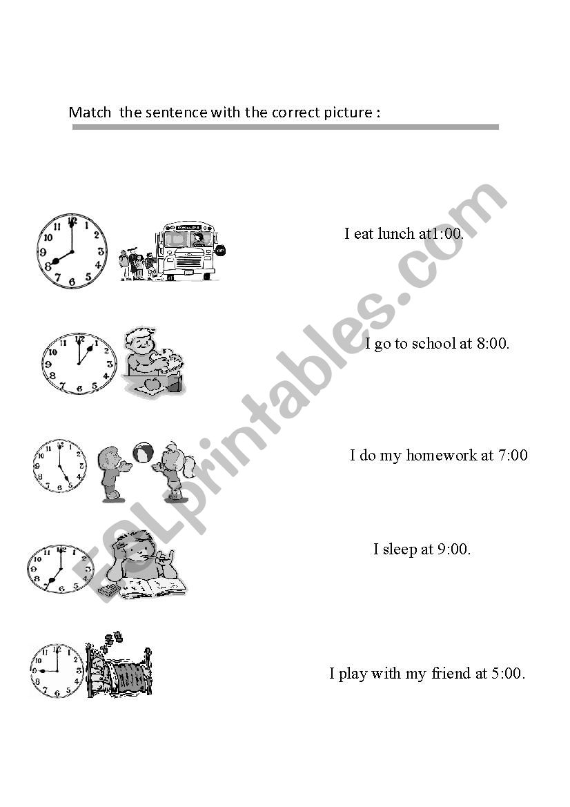 daily routine  worksheet