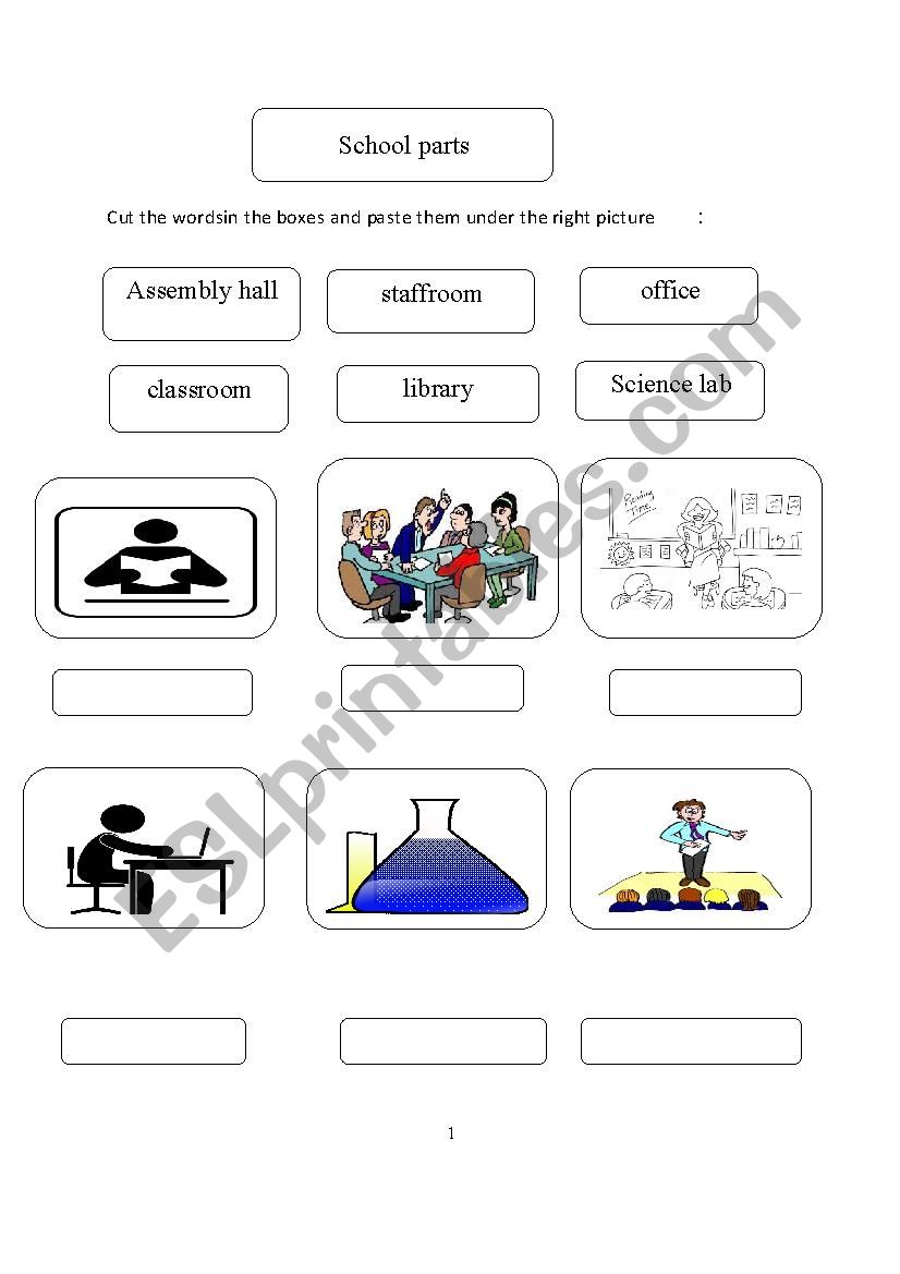 school parts worksheet