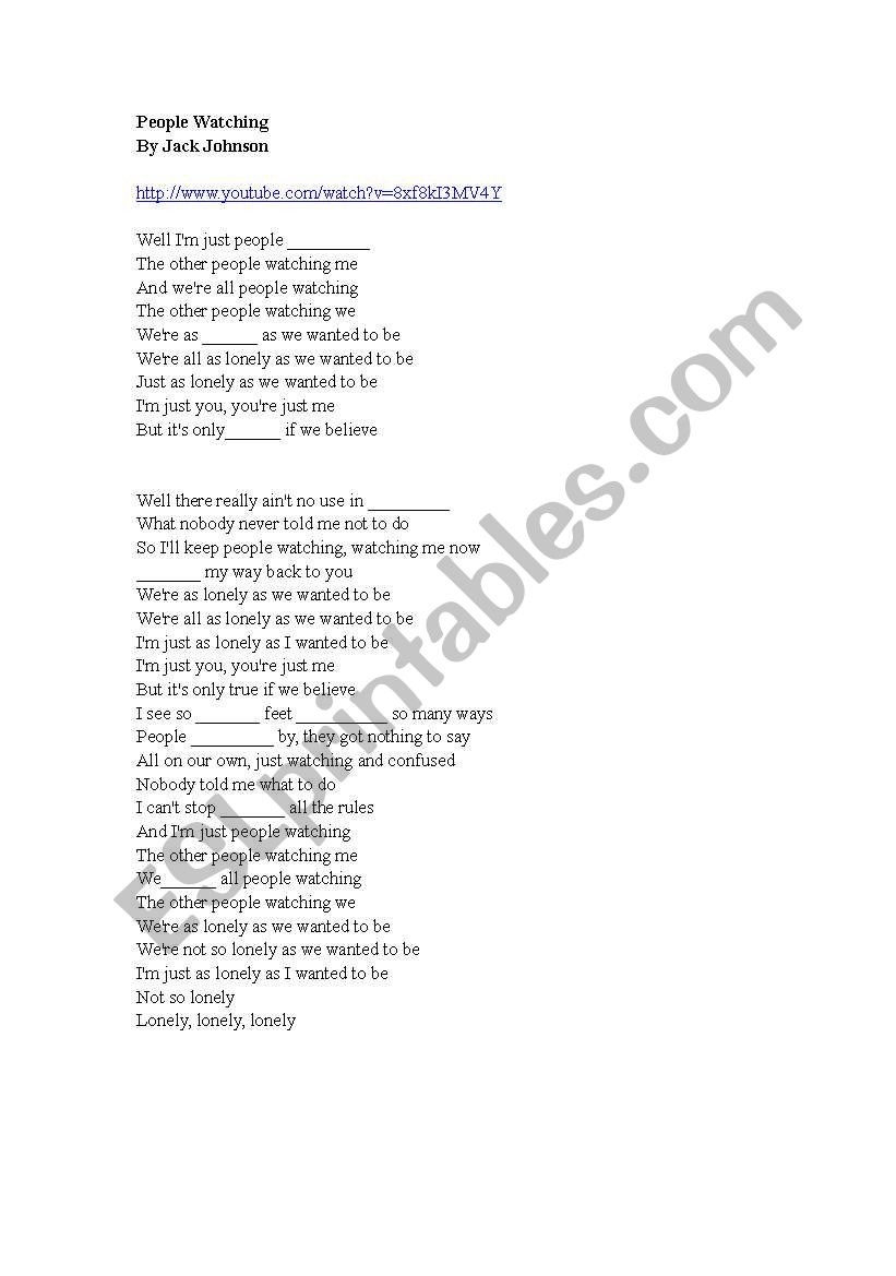 present progressive tense song activity