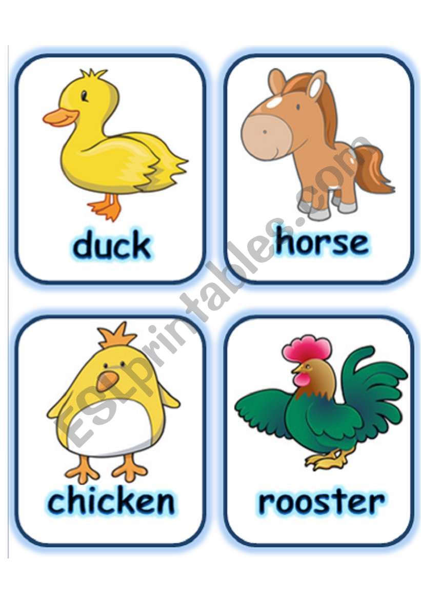  FLASHCARD SET 2- FARM ANIMALS - PART 1