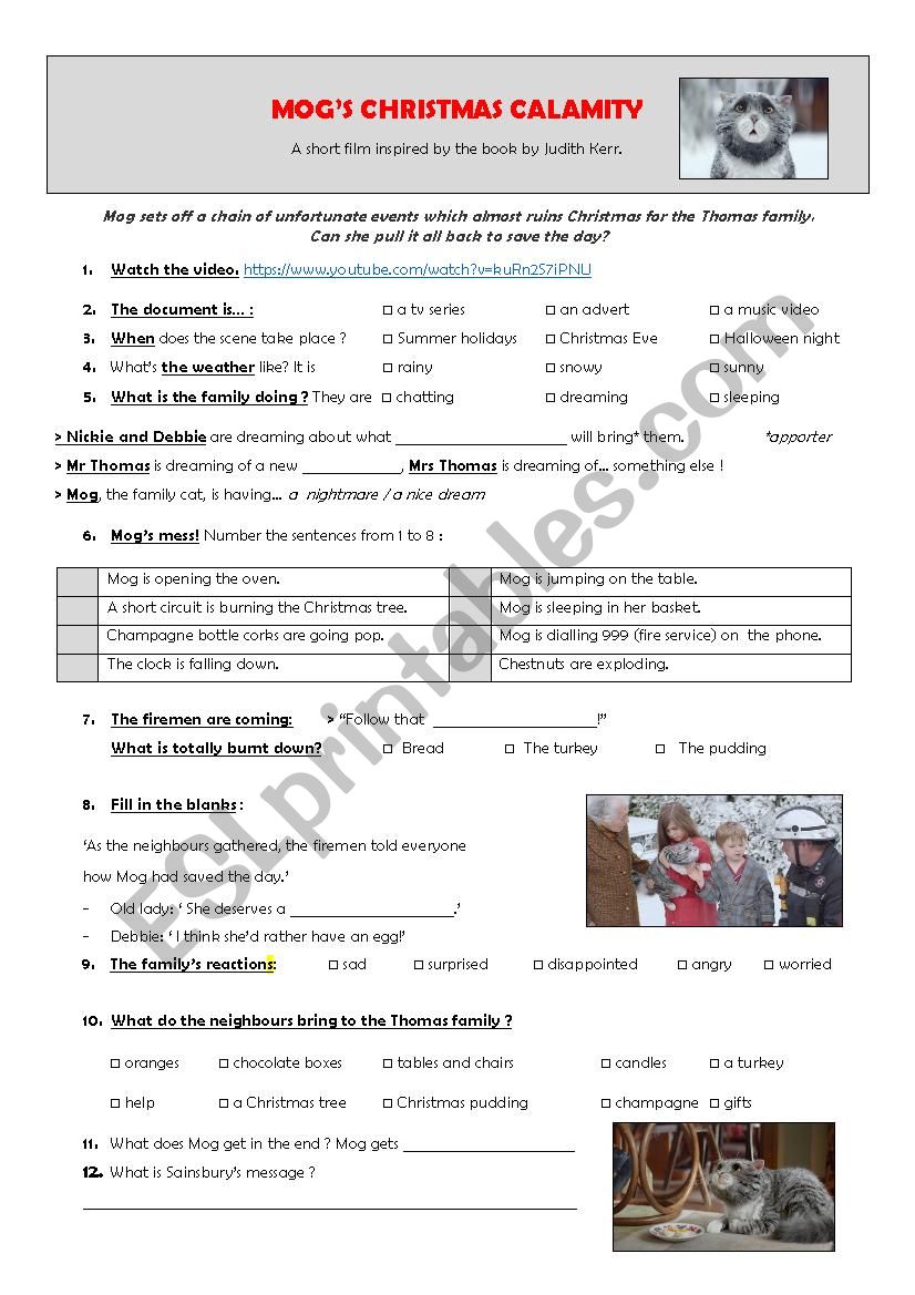 MogÂ´s christmas calamity. SainsburyÂ´s advert.