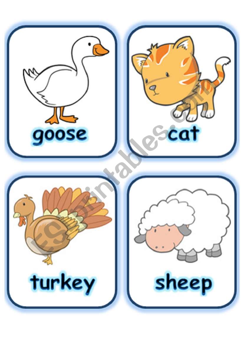  FLASHCARDS SET 2- FARM ANIMALS - PART 2