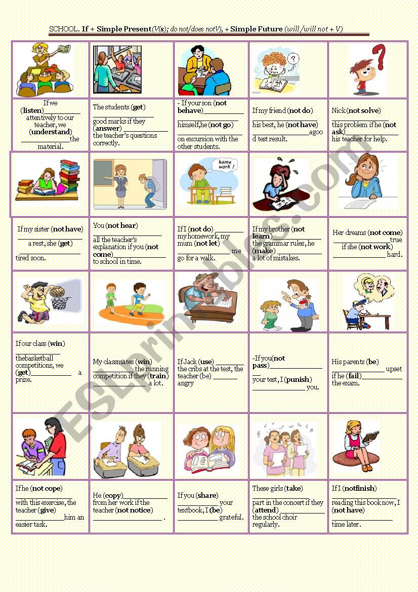 School: First Conditional worksheet