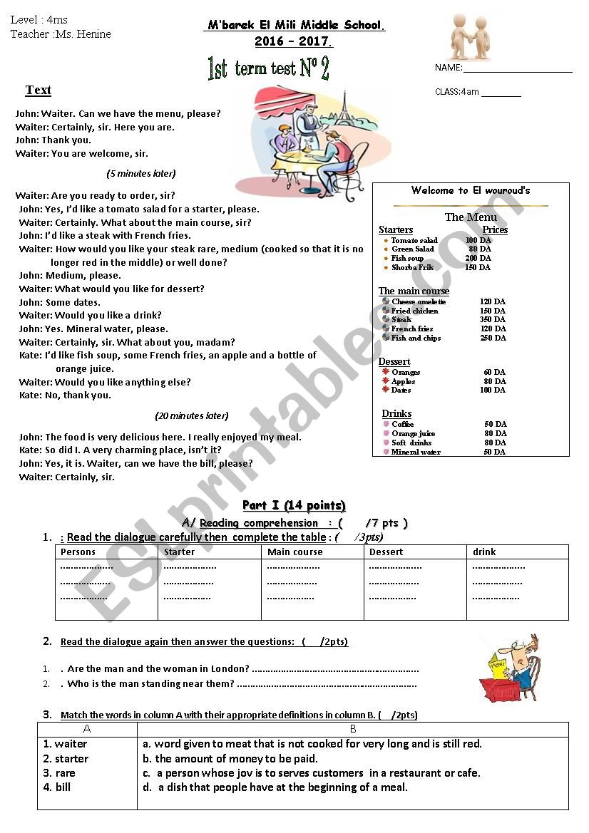 4 ms first term test n 2  worksheet