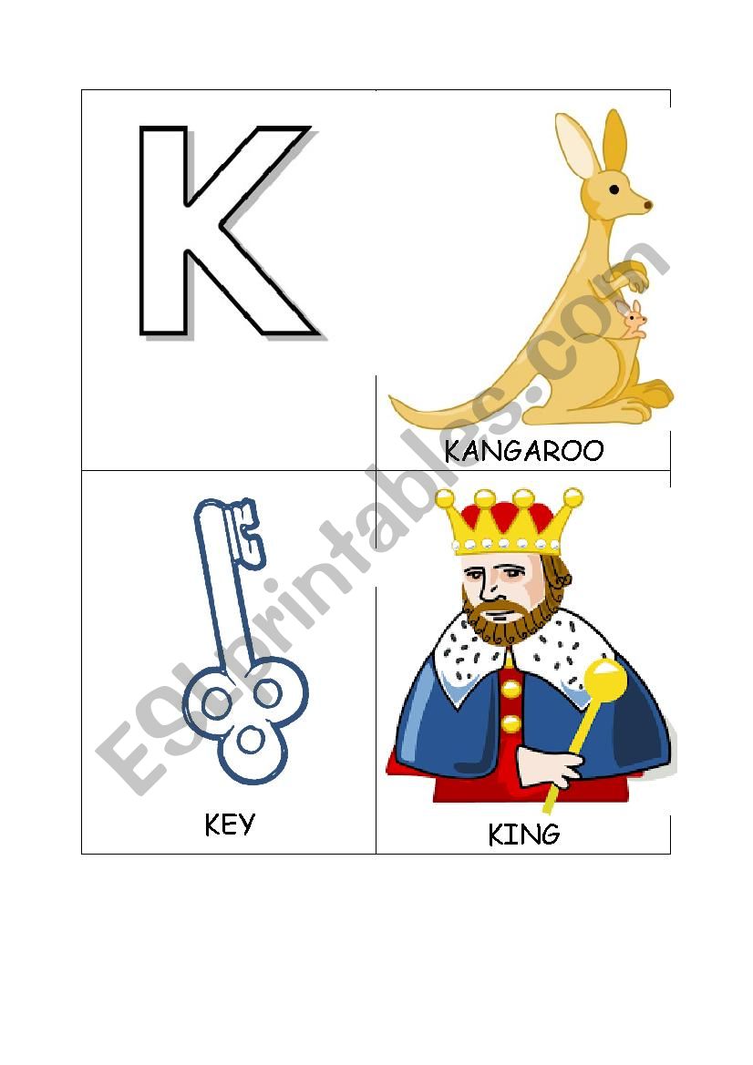 K flash-cards worksheet