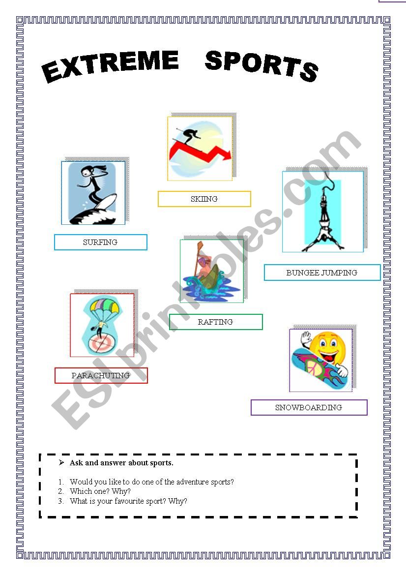 Extreme Sports worksheet