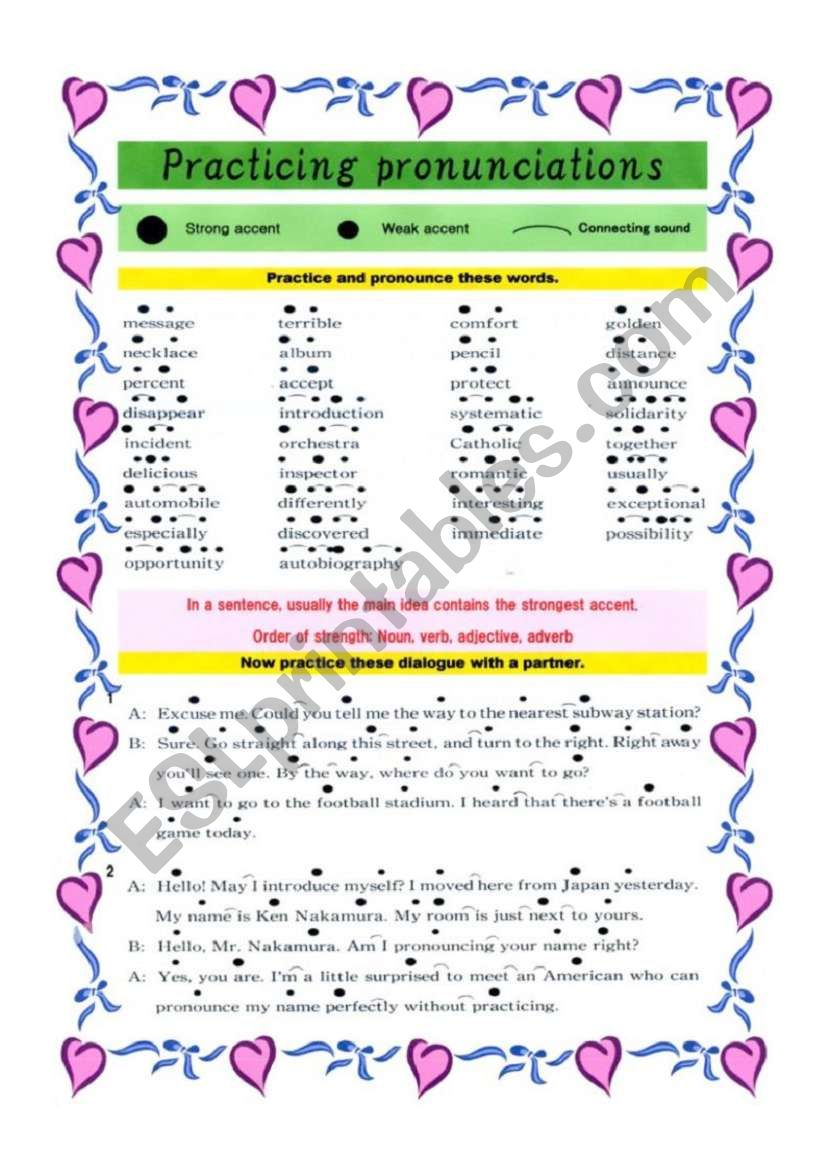 Practice pronunciation part5 worksheet