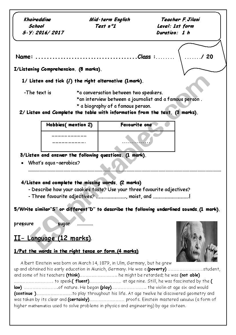 Test worksheet