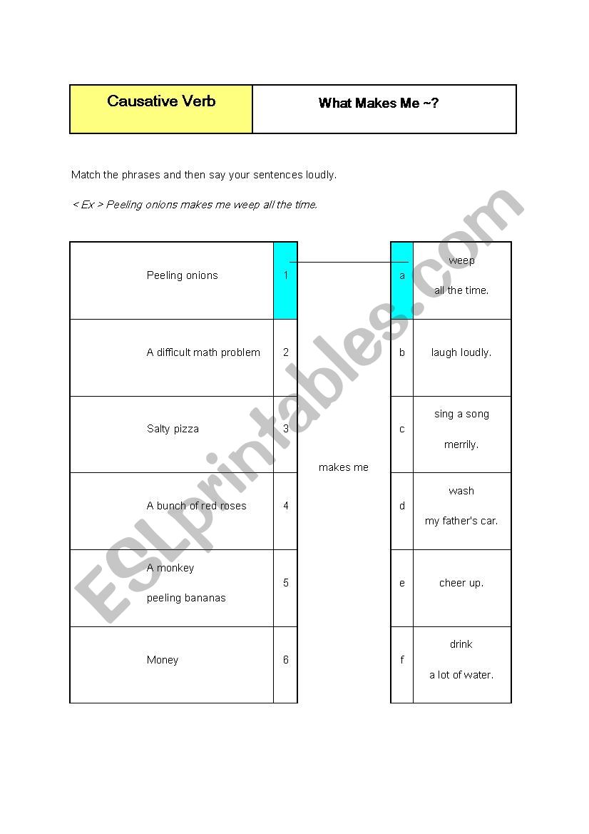 Causative Verb matching2(make something do)