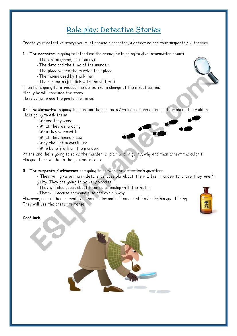 Role play: Detective stories worksheet