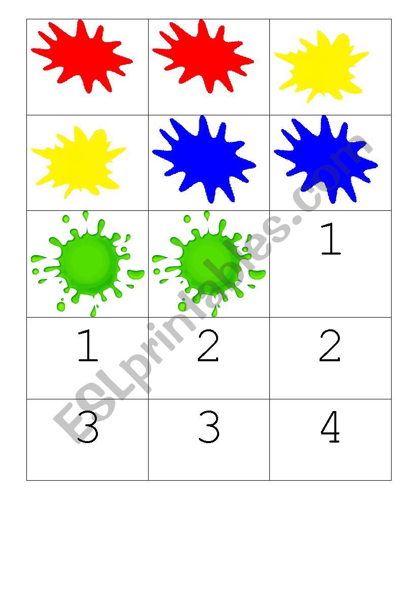 Colours and Numbers to 10 memory