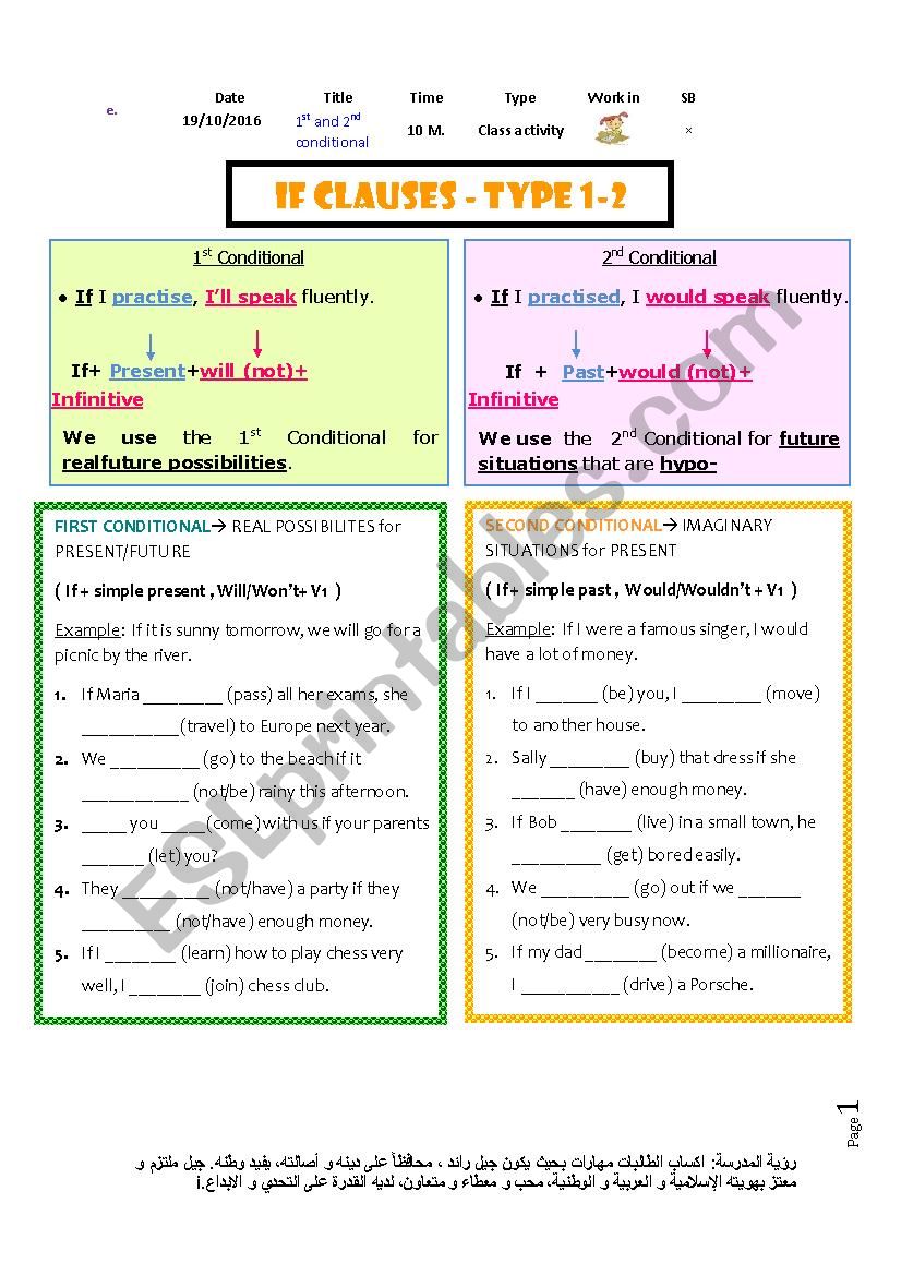 conditional worksheet