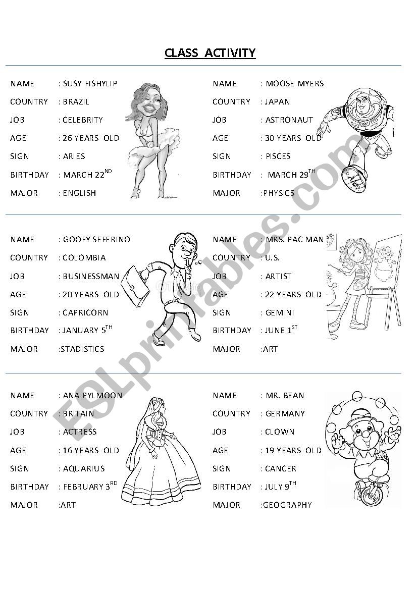 VERB BE CONVERSATION CARDS worksheet