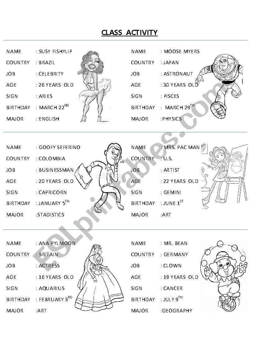 VERB BE CONVERSATION CARDS worksheet