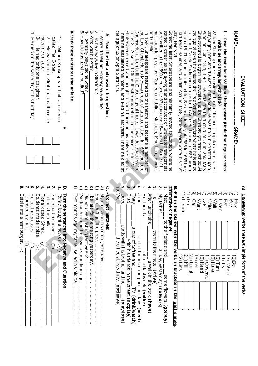 past simple practice  worksheet