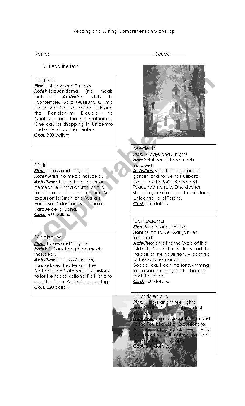 Reading comprenhension  worksheet