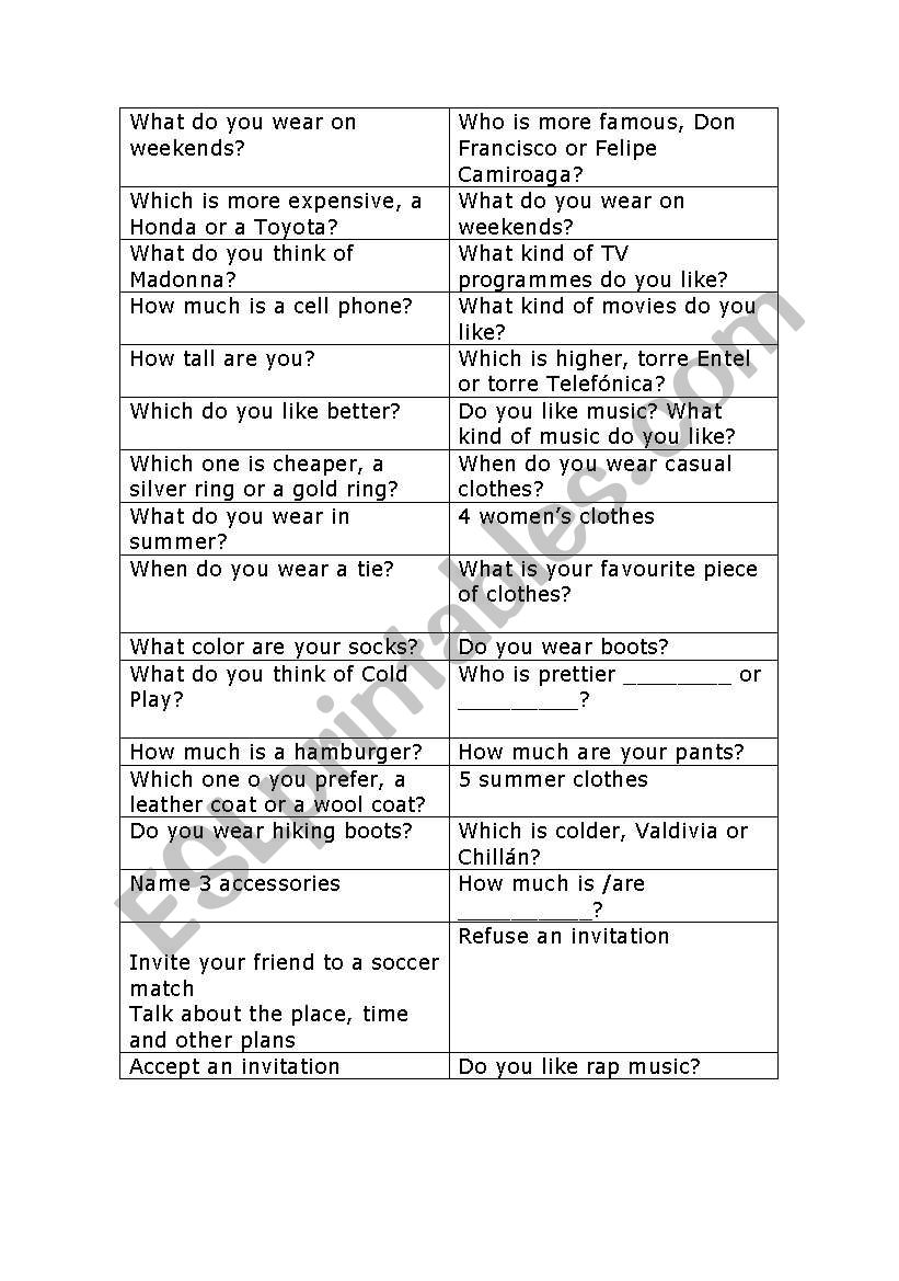 QUESTIONS PRACTISE FOR UNITS INTERCHANGE 1A