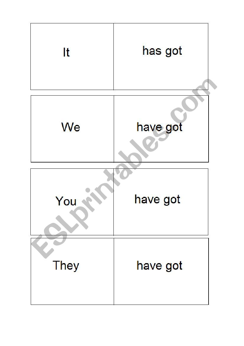 Have got - pairs (2) worksheet