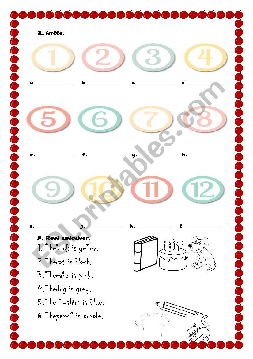 NUMBERS&COLOURS worksheet