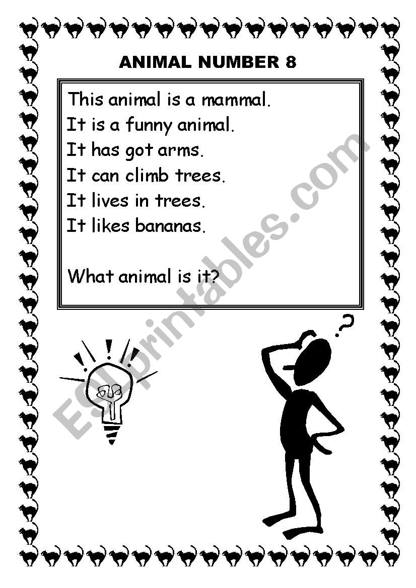 Animal 8 worksheet