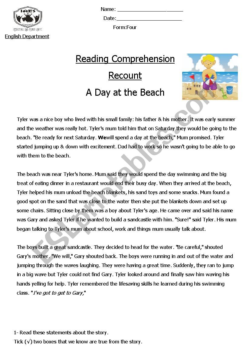 Reading Comprehension (Recount) 