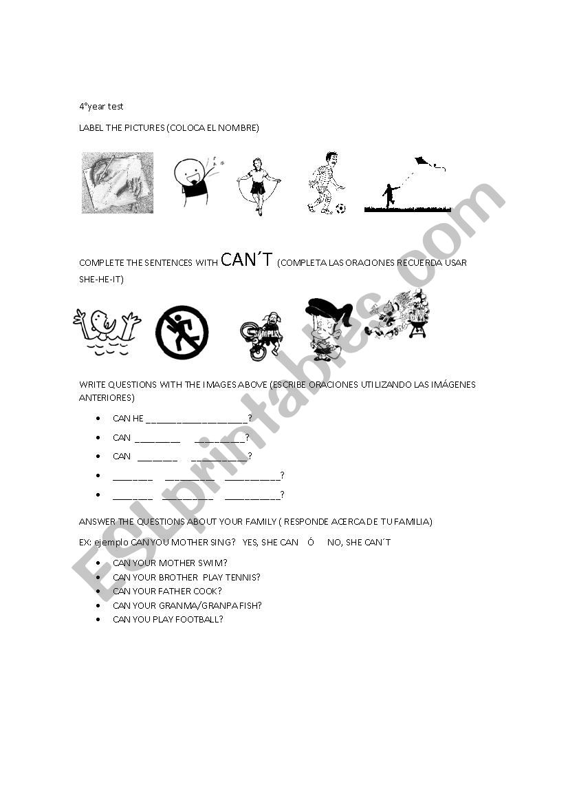 Abilities worksheet