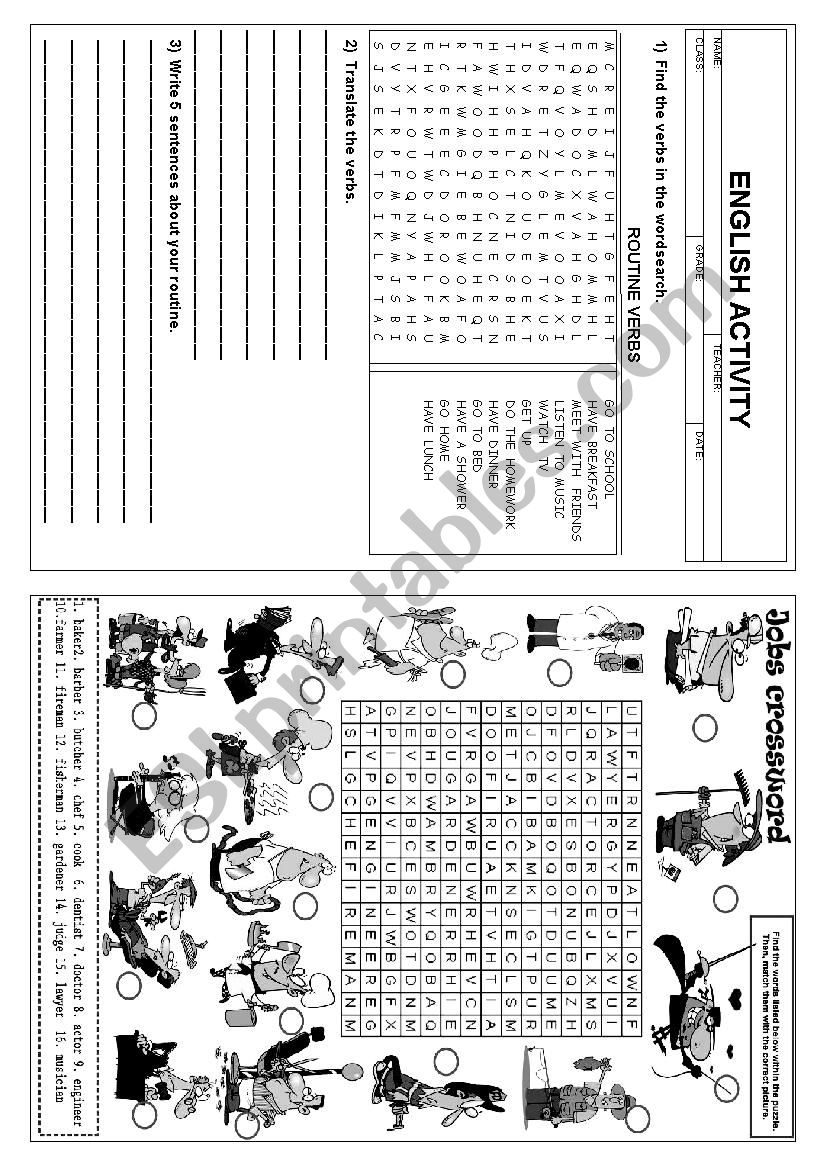 English activity worksheet