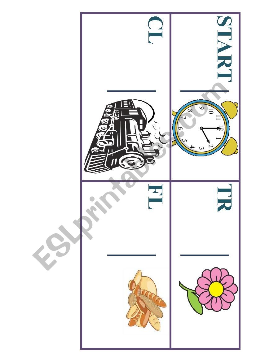 Consonant Blend Dominoes worksheet