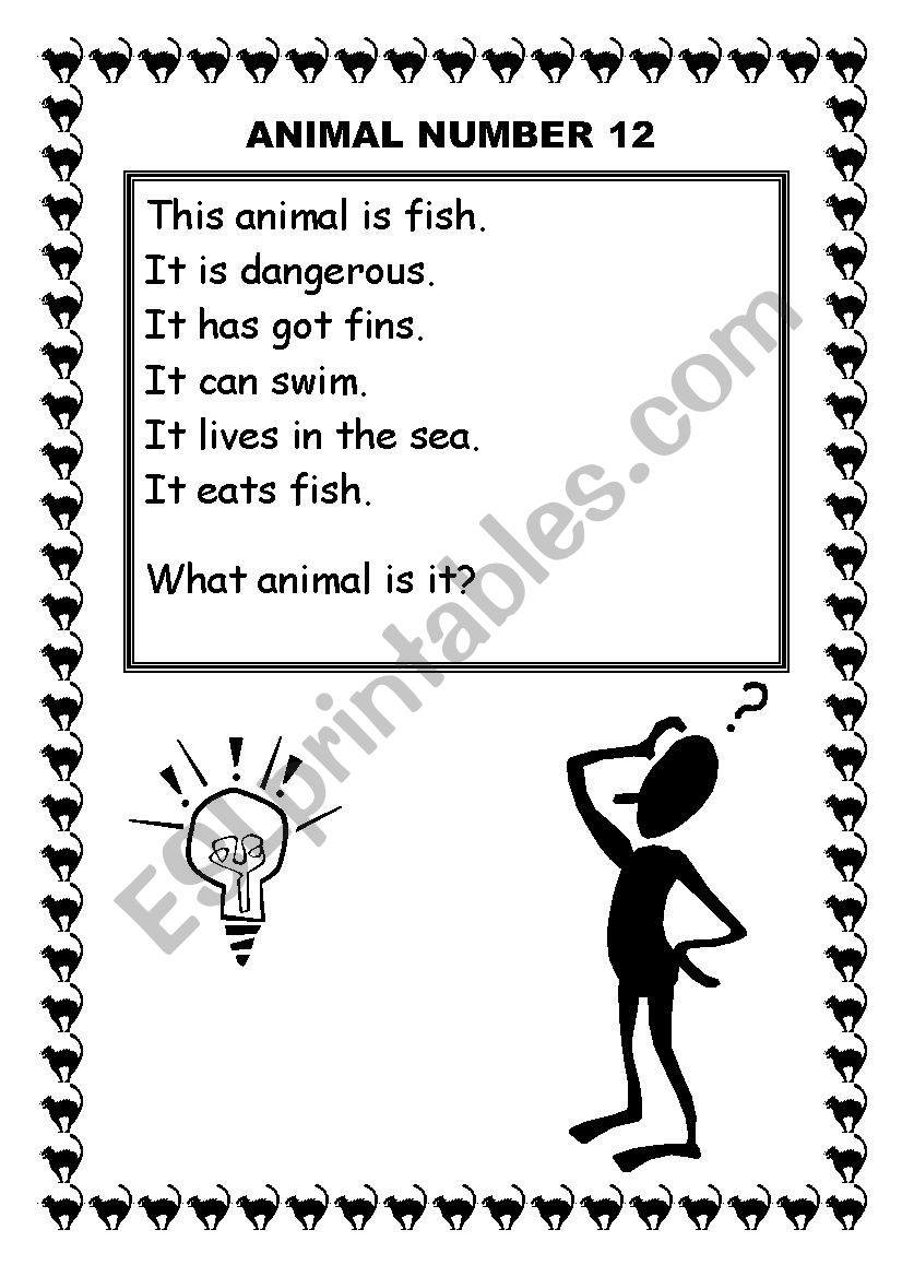 Animal 12 worksheet