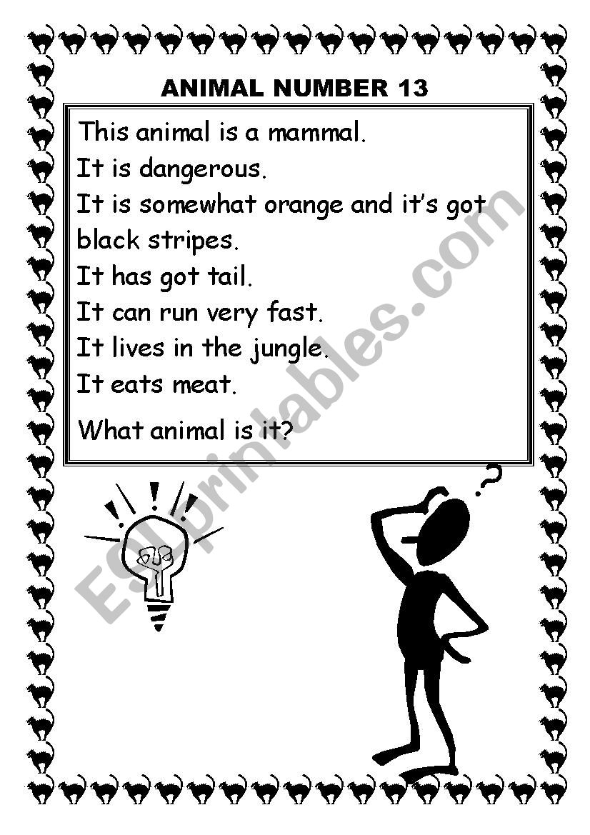 Animal 13 worksheet